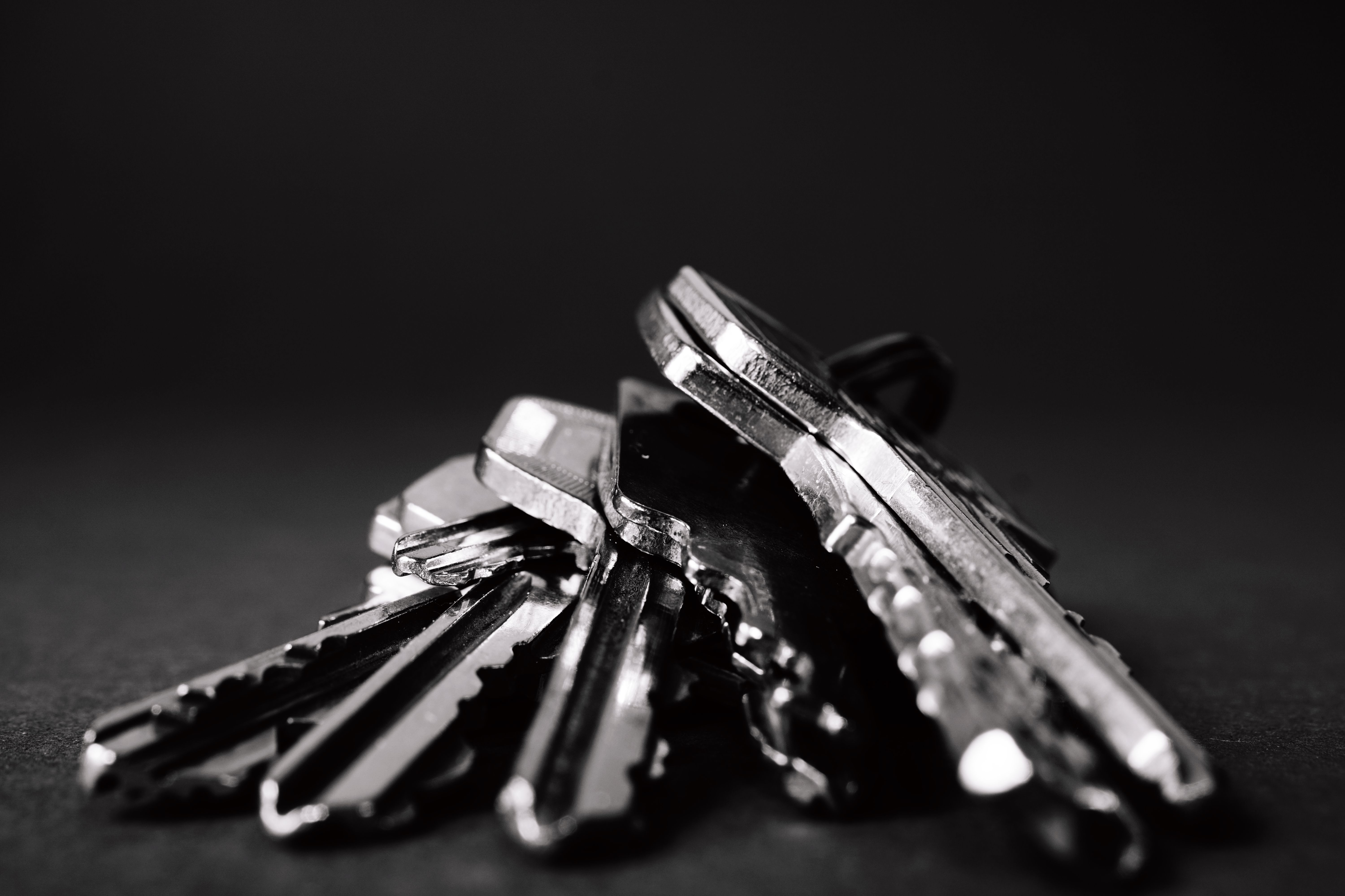 House keys on a dark surface